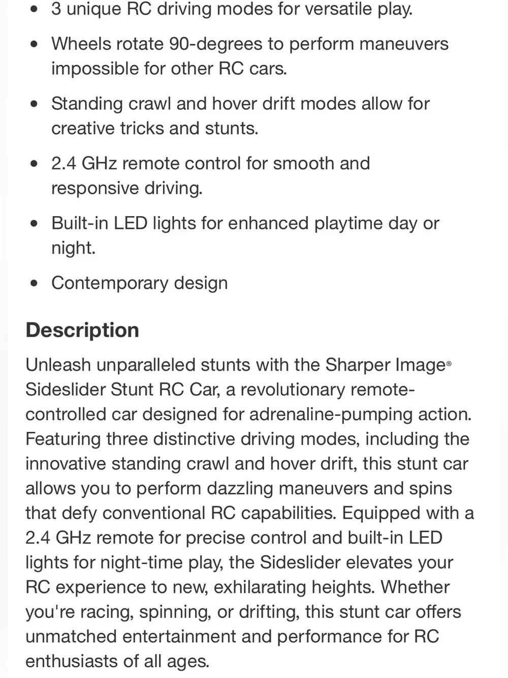 Sharper Image RC Slideways Racer: Technology Focus Remote Control Vehicle